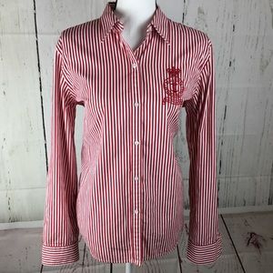 Ralph Lauren XL red and white striped button-down